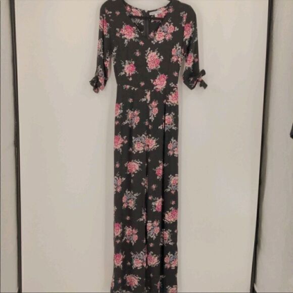 Velvet Torch Los Angeles floral jumpsuit NWOT L - Picture 1 of 4